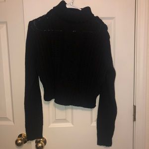 Boohoo Black Turtleneck Sweater Crop Top